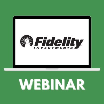 "Fidelity Webinar" with a graphic image of a laptop